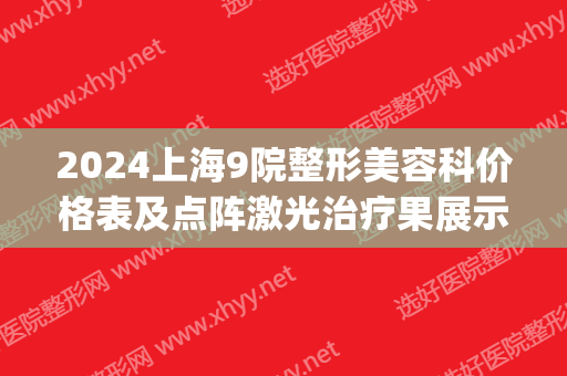2024上海9院整形美容科价格表及点阵激光治疗果展示图(上海9院激光祛疤需要多少钱)